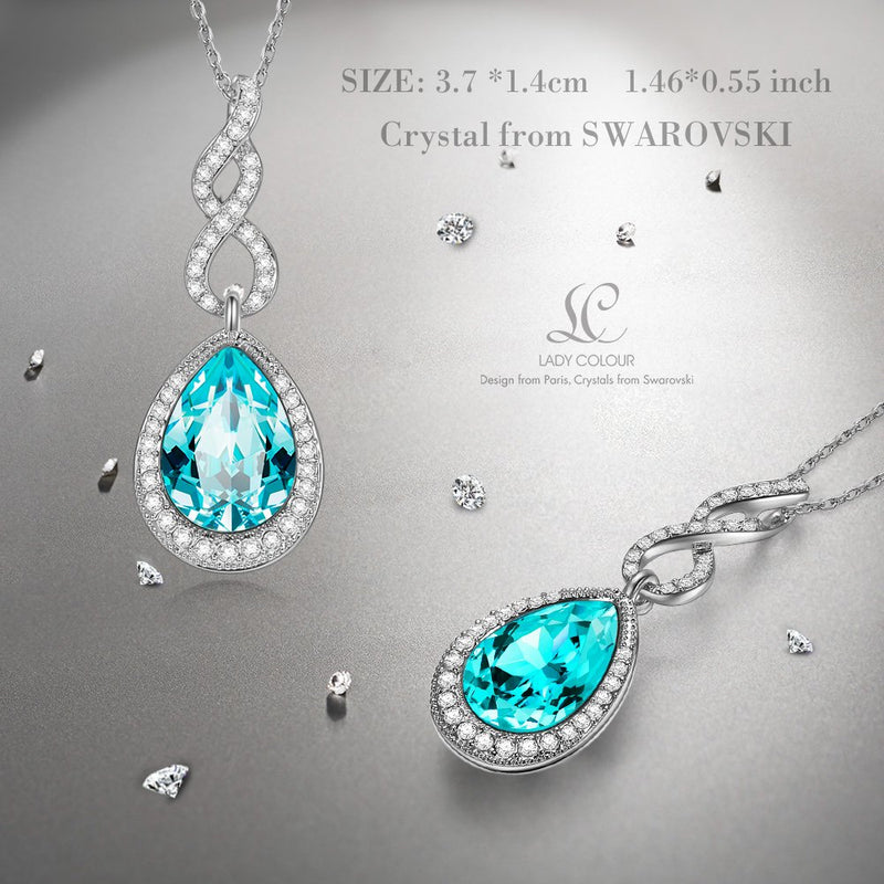 [Australia] - LADY COLOUR Jewelry Gifts for Mom, Intoxicating Love Teardrop Pendant Necklace Made with Swarovski Crystals Hypoallergenic, Nickel Free Passed SGS Test, Christmas Birthday Gifts for Her Necklace for girls 