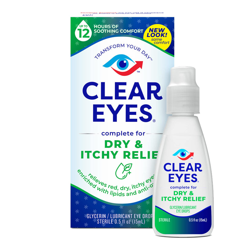 [Australia] - Clear Eyes Dry & Itchy Eye Relief Eye Drops, 0.5 Fl Oz, Pack of 2 