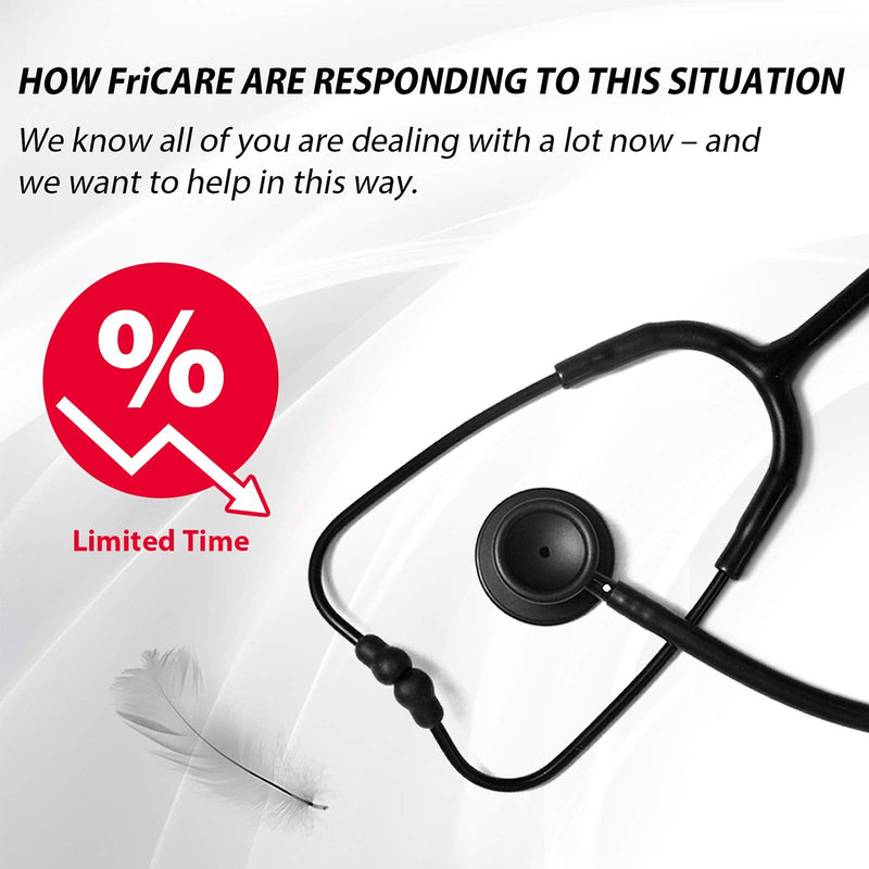 [Australia] - FriCARE Lightweight Dual Head Stethoscope for Medical Professionals Doctors, Aluminum Chestpiece and Headset (Black) Black 