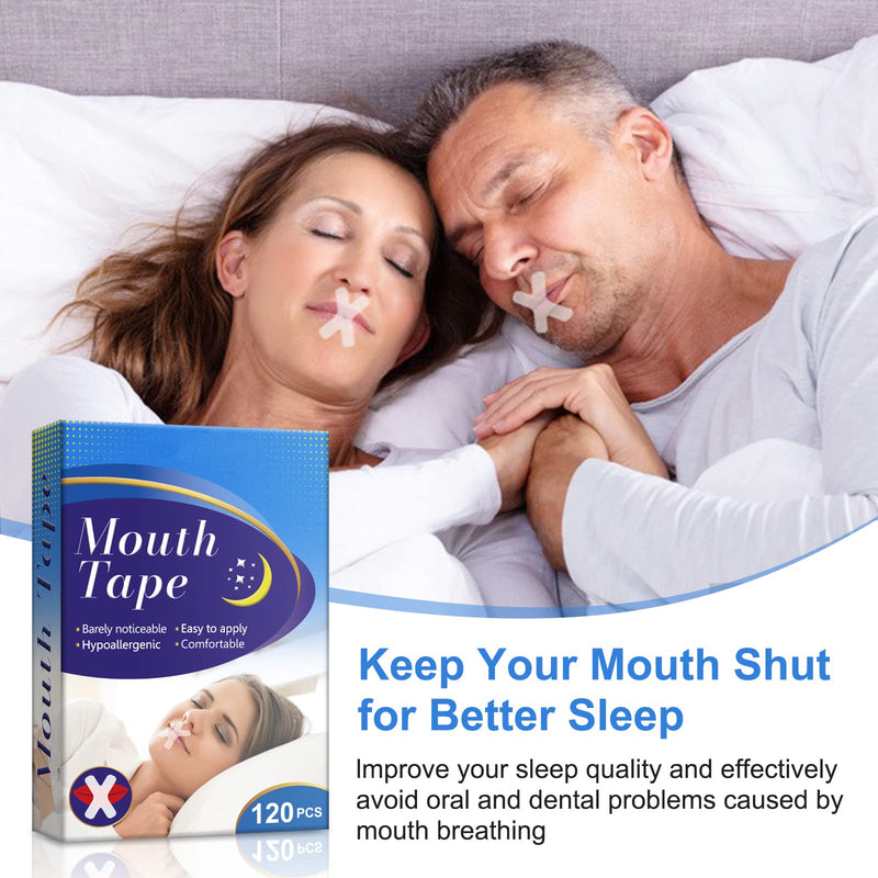 [Australia] - Sleep Strips, 120 Pcs Advanced Gentle Mouth Tape for Nose Breathing, Less Mouth Breathing, Anti Snoring Mouth Strips for Men Women, Stop Snoring Solution Device, Improved Nighttime Sleeping 