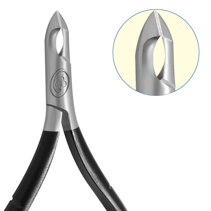 [Australia] - Cuticle Nipper with Cuticle Pusher- Professional Grade Stainless Steel Cuticle Remover and Cutter - Durable Manicure and Pedicure Tool - Beauty Tool Perfect for Fingernails and Toenails (Black) Black 