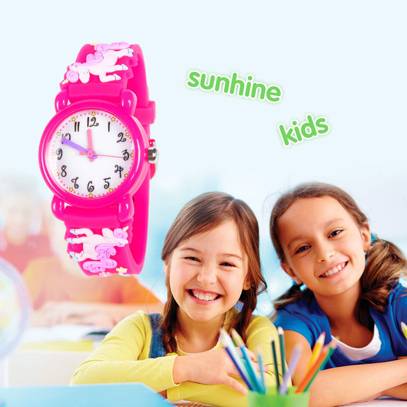 [Australia] - Dodosky 3D Cartoon Waterproof Watch for Kids - Best Gifts A-red Unicorn 