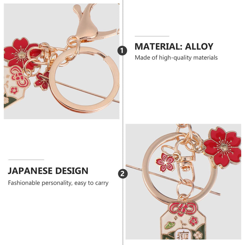 [Australia] - VALICLUD Feng Shui Key Chains Japanese Keychains with Cherry Blossoms Good Fortune Keychain Decorative Keyring Charm Pendant for Purse Handbag Car Key 