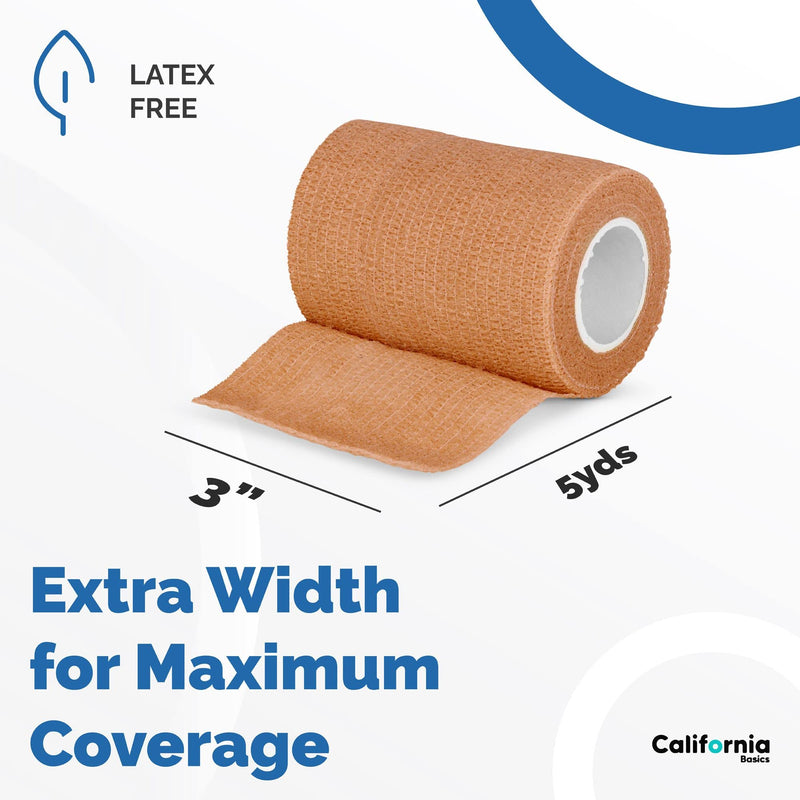 [Australia] - Self Adhering Bandage Wrap (Bundle Pack of 8) | 3 Inch by 5 Yards Non Woven Self Adhesive Bandage Wrap | Brown Athletic Tape for Wrist, Hand and Ankle wrap | Premium-Grade Medical Bandage Tape 8 Count (Pack of 1) 