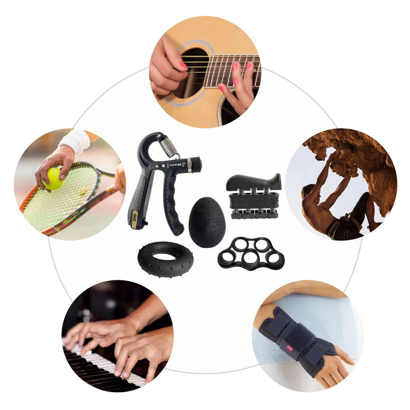 [Australia] - FLYFE Grip Strength Trainer 2 Pack or 5 Pack 11-132 lbs, Adjustable Resistance Hand Grip Strengthener for Muscle Building and Injury Recovery 