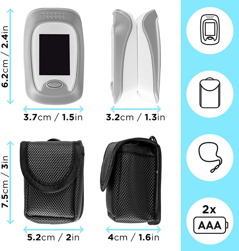 [Australia] - Finger Pulse Oximeter OX01R | Measures SpO2, Blood Oxygen, Pulse Rate | Digital Easy to Read Display & Accurate Readings | Comes with Lanyard and Carry Pouch 