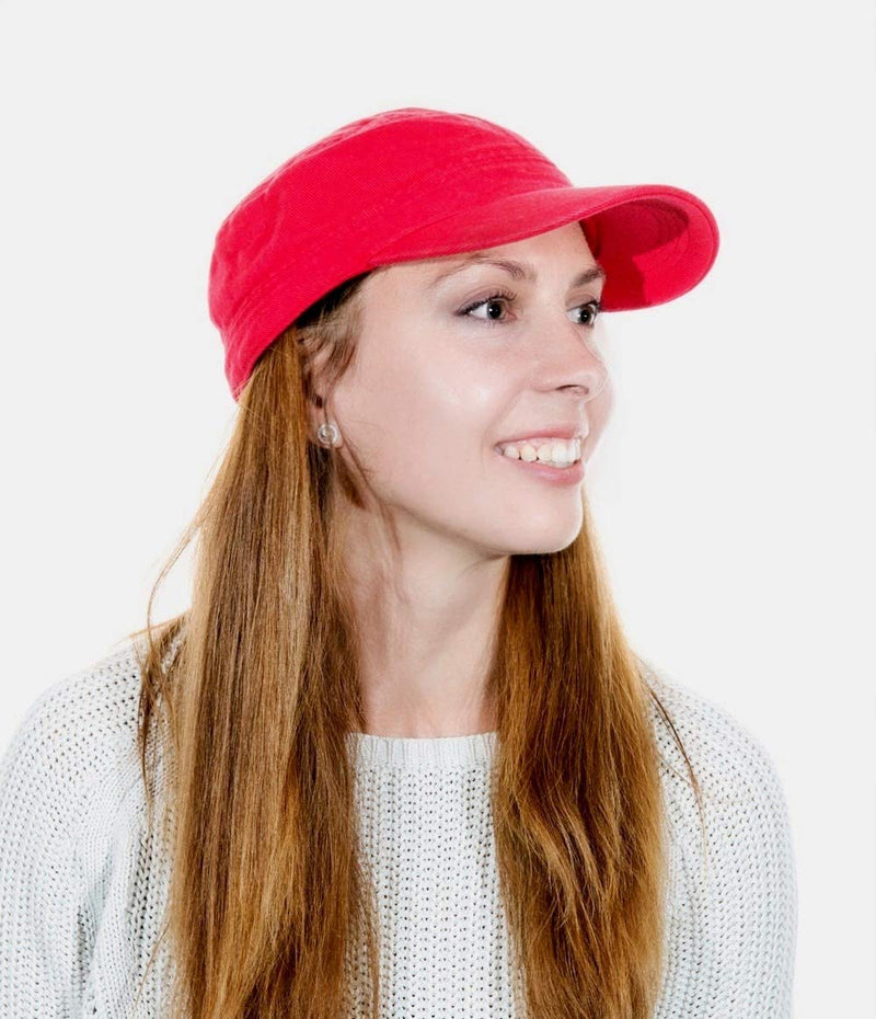 [Australia] - Womens Newsboy Cap,Baker Boy, Cadet,Cabbie,Fiddler,Hat,Red,Washed Denim, by CRAGGI,Perfect Fashion Accessory to Match Your Outfit 