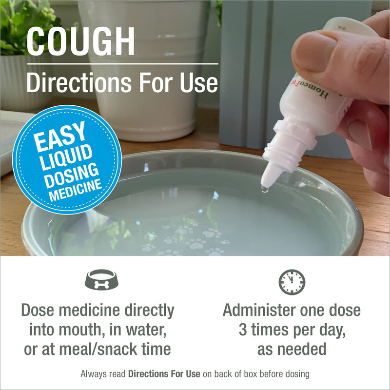 [Australia] - HomeoPet COUGH - 100% Natural Pet Medicine. For barky cough, persistent coughs, kennel cough, sneezing and dry nose. For puppies, kittens, young animals & senior pets. 15ml/up to 90 doses per bottle 