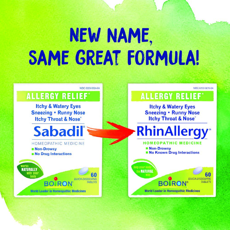 [Australia] - Boiron RhinAllergy Tablets for Relief from Allergy Symptoms of Sneezing, Runny Nose, and Itchy Eyes or Throat - 60 Count 60 Count (Pack of 1) 