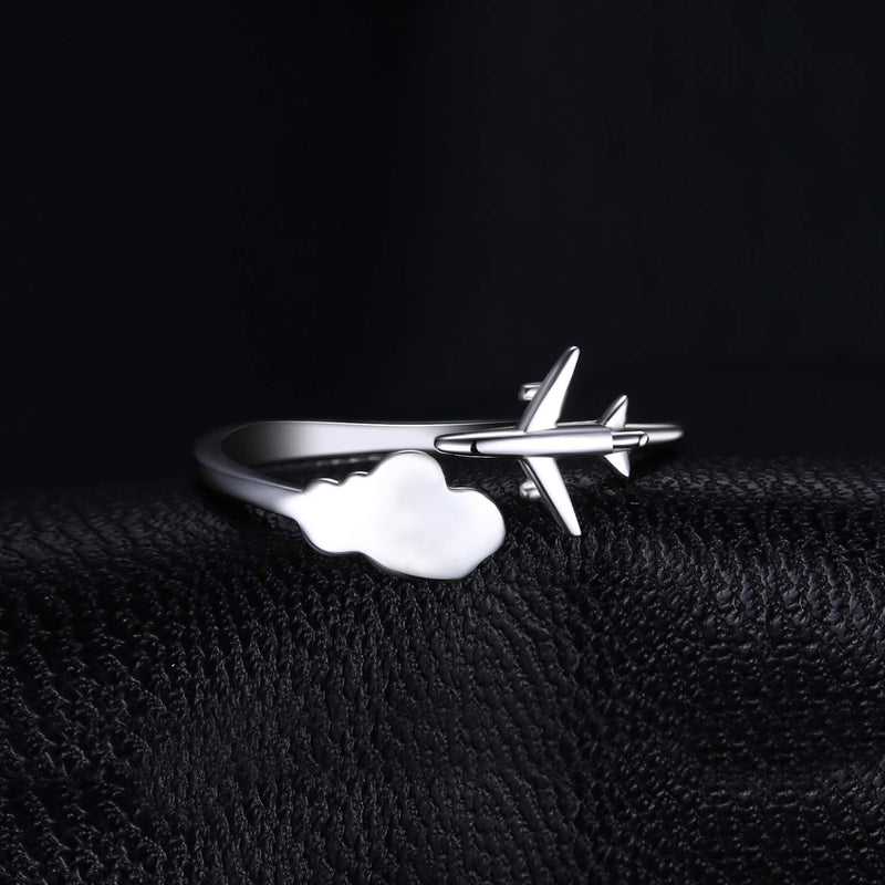 [Australia] - JewelryPalace 925 Sterling Silver World Travel Souvenir Airplane Earrings Open Bangle Bracelet Adjustable Ring 