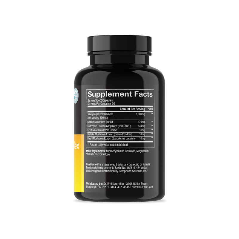 [Australia] - Dr. Emil Nutrition Total Gut Health Complex - Prebiotic + Probiotic + Postbiotic Gut Health Supplements for Women and Men - Probiotics for Digestive Health & Gut Health, 60 Capsules 