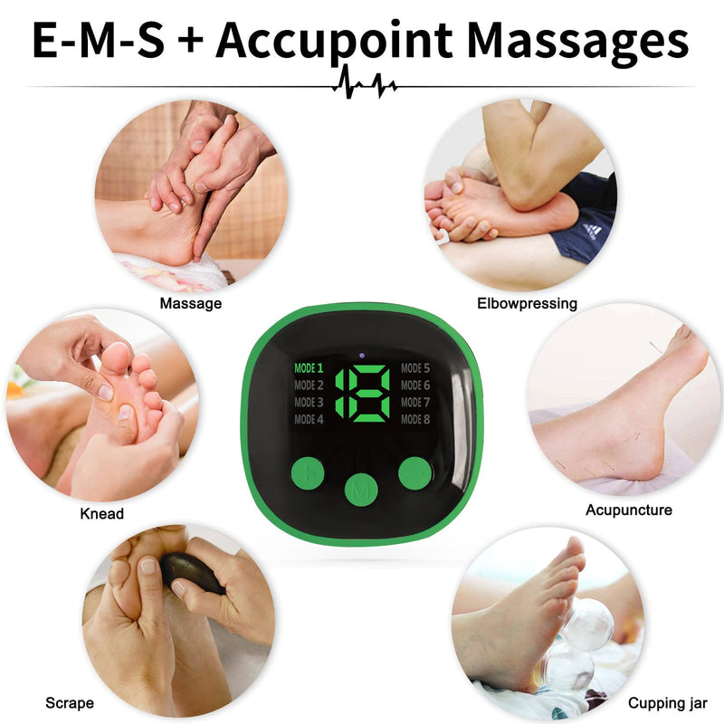 [Australia] - Folding Portable Electric Massage Mat,Reflexology Electronic Feet Massager for Pain and Circulation,EMS Foot Massager,ortable Leg Massage Machine with 8 Modes,USB Rechargeable 