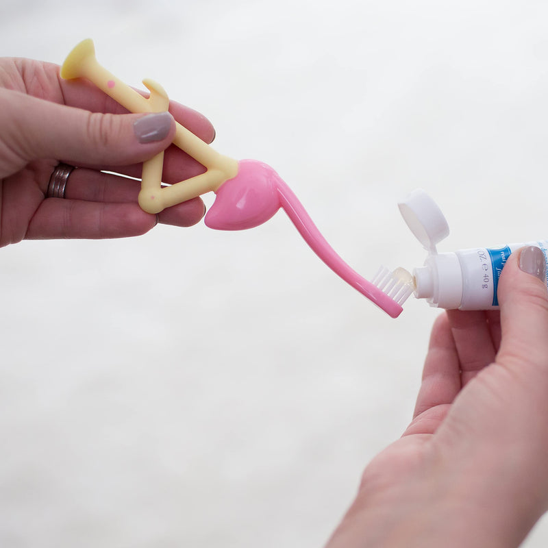 [Australia] - Dr. Brown's Flamingo Toddler Toothbrush, Pink Pink Flamingo 