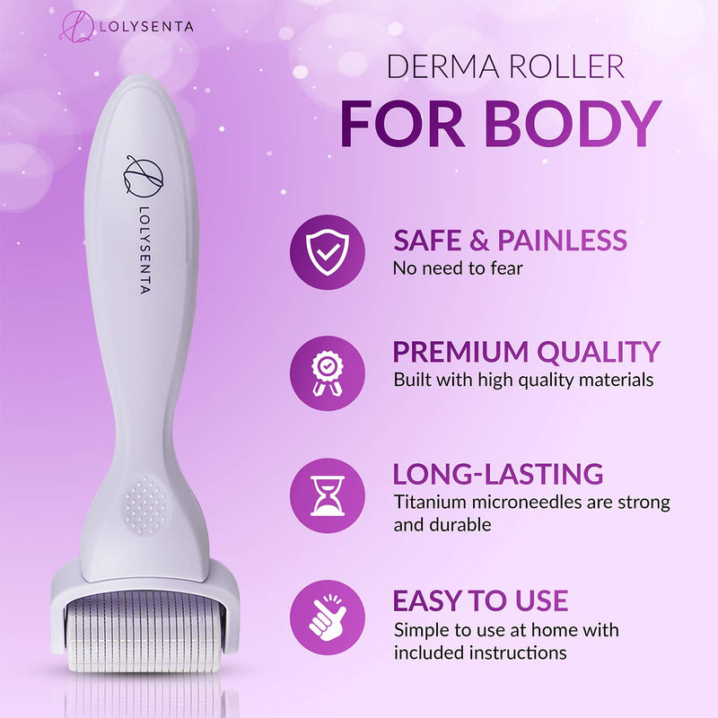 [Australia] - Rose Quartz Roller with Derma Roller Kit, Microneedling Face Roller 0.25mm and Body Microneedle Roller 0.3mm 