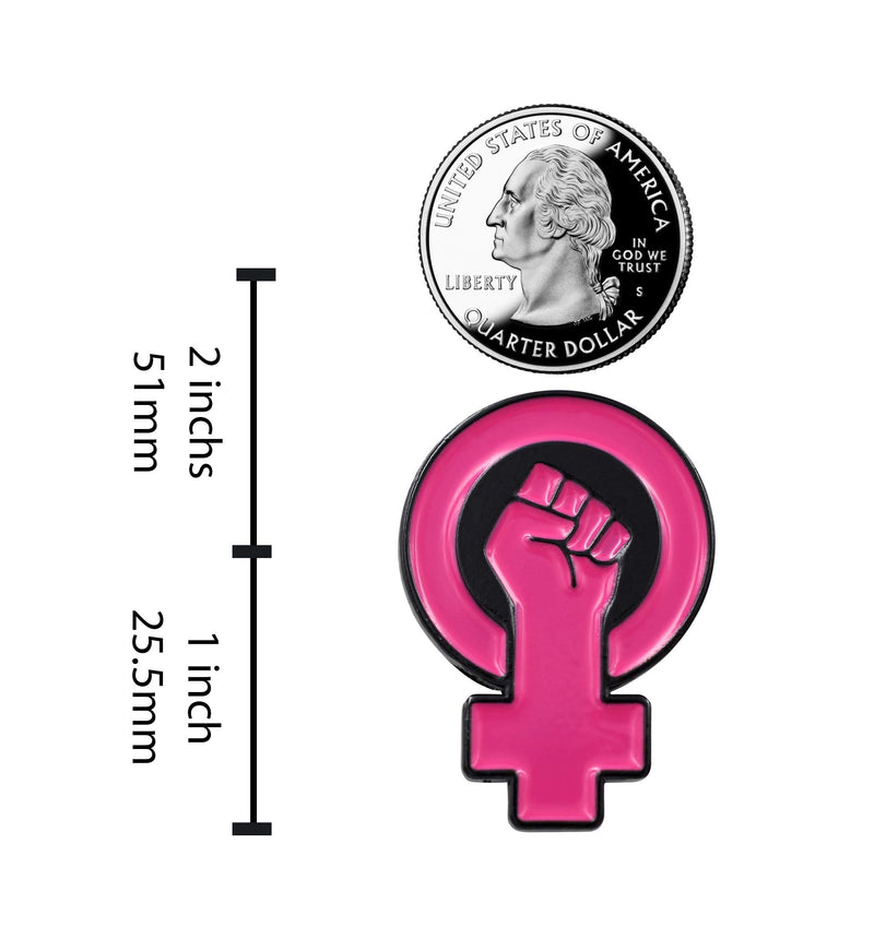[Australia] - REAL SIC Women's Power Enamel Pin - Raised Feminist Fist Protest Pride Lapel Pin for Jackets, Hats, Backpacks, Bag & Tops Black Metal 