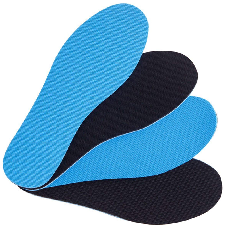 [Australia] - Amitataha 2 Pairs Breathable Insoles, Super-Soft, Sweat-Absorbent, Double-Colored and Double-Layered Shoe Inserts of Foam That Fit in Any Shoes (Blue/Black, 12.5-14.5 Women/9.5-13.5 Men) Blue/Black 