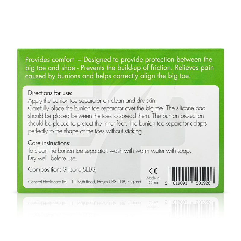 [Australia] - General Healthcare Bunion Gel Toe Corrector - Straightens Separates and protects (4 Pairs / 8 Bunions) 4 Pack 