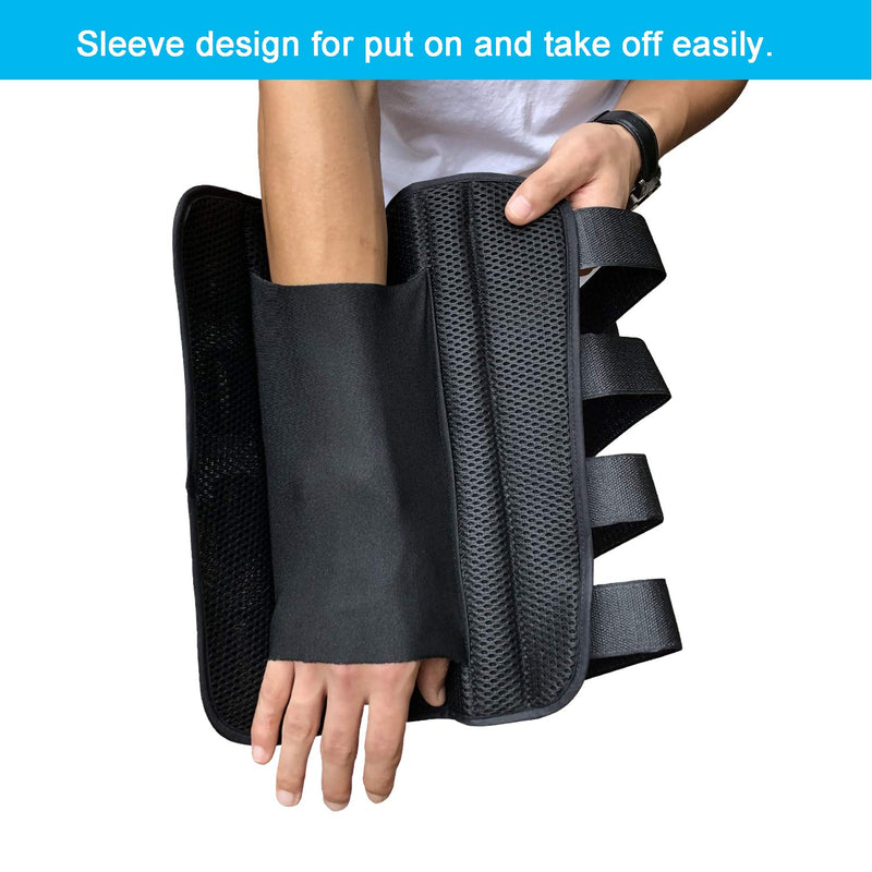 [Australia] - Elbow Brace Splint Immobilizer Stabilizer for Ulnar Nerve Entrapment & Cubital Tunnel Syndrome, Adjustable Elbow Nighttime Support, Keep Arm Straight for Sleeping (L/XL) L/XL 