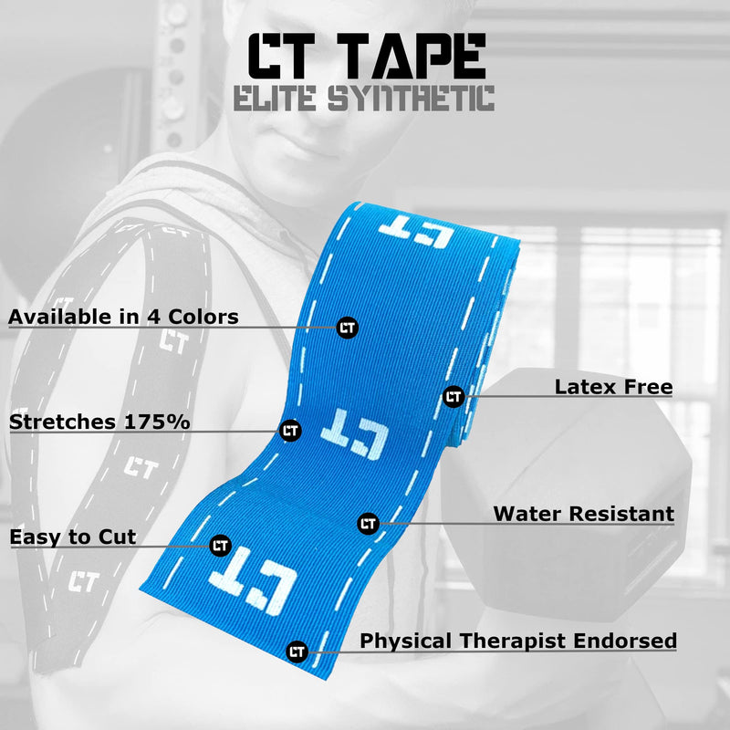 [Australia] - CT Tape Sports & Kinesiology Tape for Sensitive Skin-Best Breathable, Latex Free, Pain Relief Therapeutic Recovery Tape-Athletic Performance Adhesive for Muscles, Knee, Shoulder, Ankle, Back Blue 