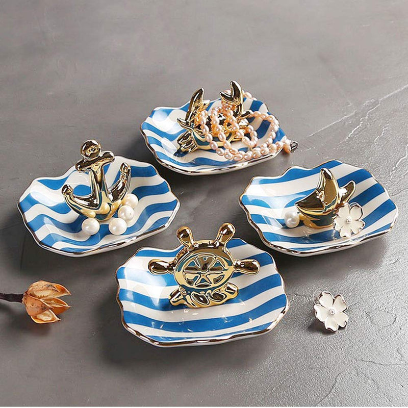 [Australia] - lemonadeus Ceramic Coastal Crab Jewelry Trays Ring Holder Rings Display 