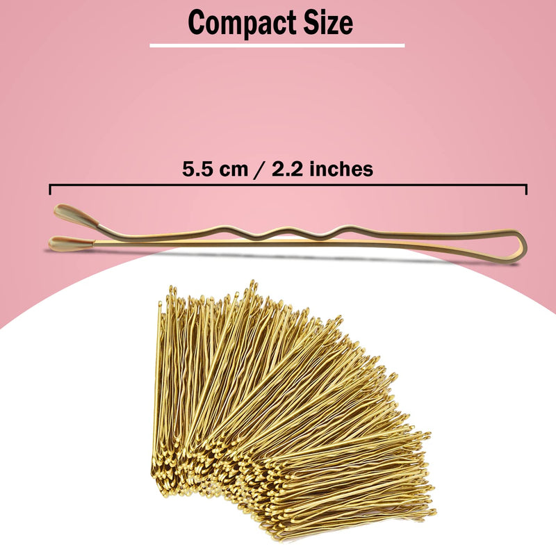 [Australia] - Enselling Hair Grips Pack of 50 -5.5cm - Crimped Blonde Bobby Pins for Women, Girls and Hairdressing Salons -Perfect for Thick, Thin & Curly Hair Styling (Golden) Golden 