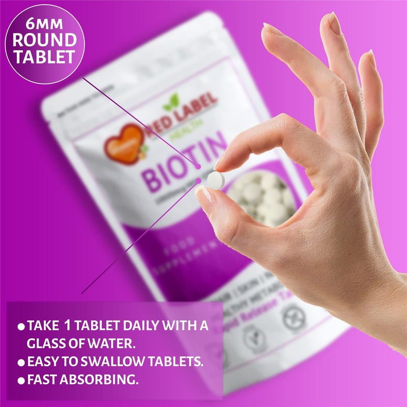 [Australia] - Biotin 10,000mcg - 30 Tablets (1 Month Supply) - Hair Growth Supplement, Skin, Nails for Men & Women | Vegetarian | Vegan | Made in UK. 1 count (Pack of 30) 