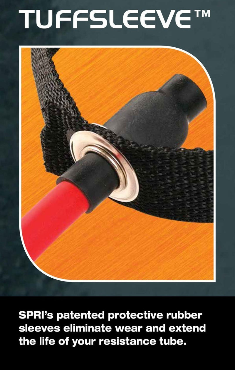 [Australia] - SPRI Xertube Resistance Bands with Handles – All Exercise Cords Sold Separately with Home Gym Workout Fitness Door Anchor Attachment Option With Door Attachment Red Medium 