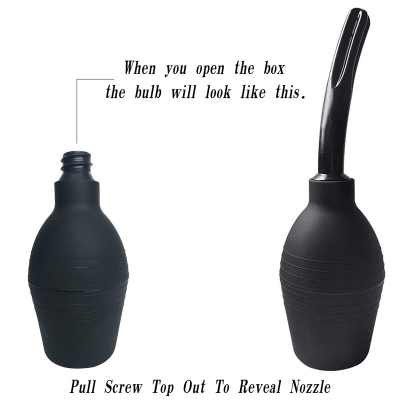 [Australia] - Abyclean Anal Douche Enema Bulb Vaginal Douche Enema Cleaner for Women’s or Man’s Health (310ml Black) 310ml 