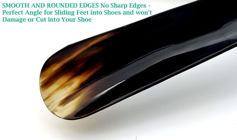 [Australia] - Shoehorn Made with Real Horn and Bone Handmade. Easy Grip Long handle Shoehorn for Men,Women White and Brown Strips 