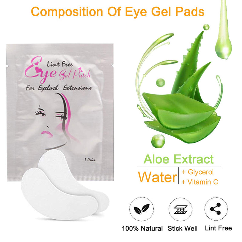 [Australia] - Under Eye Gel Pads, Jiasoval 50 Pairs Eye Patches Eyelash Extension Pads, Lint Free Under Eye Gel Patches for Pro Salon and Individual Eye Pads 