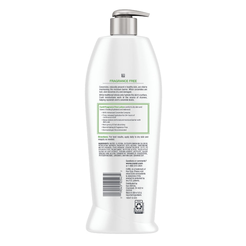 [Australia] - Curél Fragrance Free Comforting Body Lotion, Body and Hand Moisturizer for Dry, Sensitive Skin, with Advanced Ceramide Complex, Repairs Moisture Barrier, 20 Ounce 20 Fl Oz (Pack of 1) 