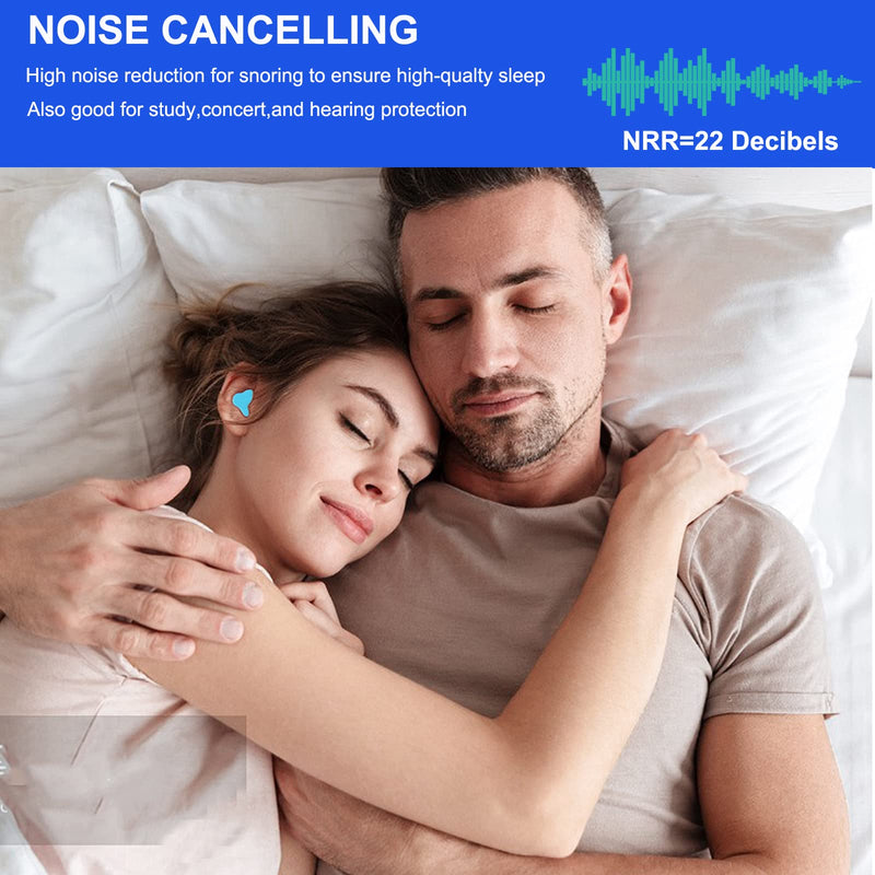 [Australia] - Reusable Super Soft Noise Reduction Silicone Ear Plugs, 35dB Highest NRR, Waterproof Noise Cancelling Ear Plugs for Sleeping, Swimming, Shooting, Airplanes, Concerts, Mowing Blue + Orange 