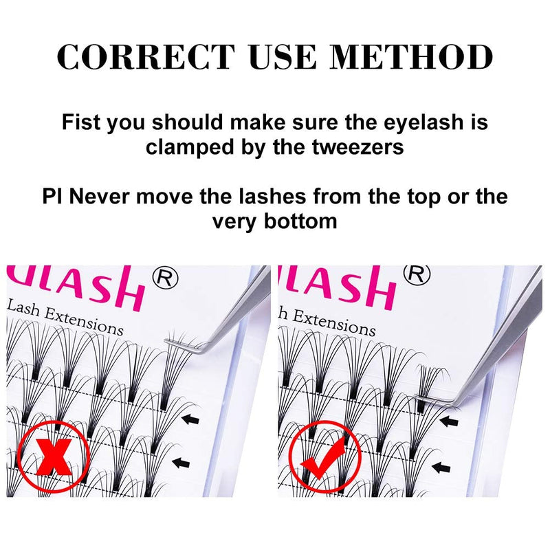 [Australia] - 2 Tray Volume Russian Lashes 7D Short Stem C Curl 0.10 Thickness 13mm+15mm Pre Made Russian Lashes Volume Lashes Russian Lashes Pre Made Russian Lashes(7D-0.10-C-13+15) 7D010C 13+15 