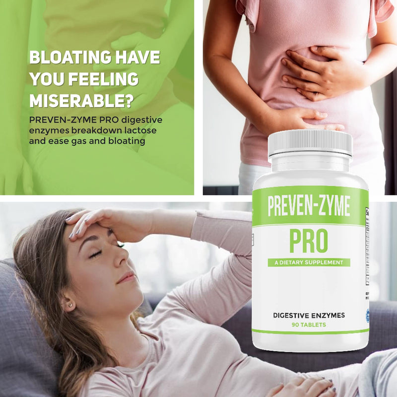 [Australia] - Prevenzyme Pro Digestive Enzyme Supplement (90 Tabs) Manufactured by Legere Pharmaceuticals for ES Global Supports Healthy Digestion, Relieves Gas & Bloating with Pepsin Pancreatin Papain Bromelain 