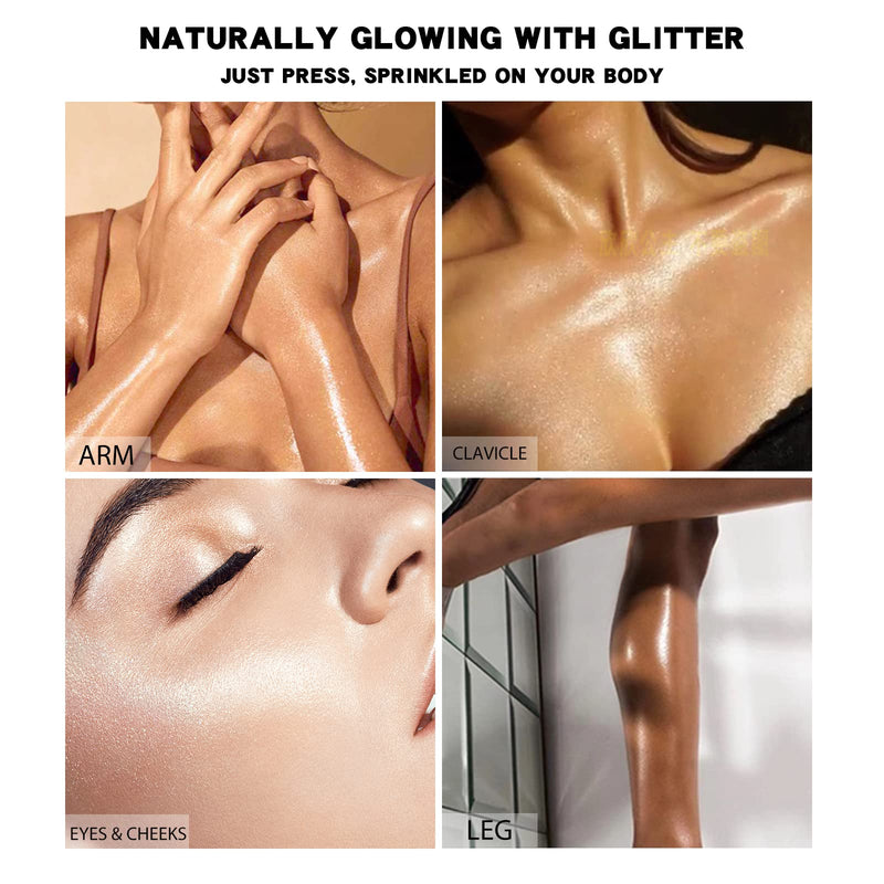 [Australia] - Ownest Glitter Powder Spray, Glitter Highlighter Spray Shimmer Sparkle Powder Makeup Spray for Face Body Cosmetic-Light Gold A-Light Gold 
