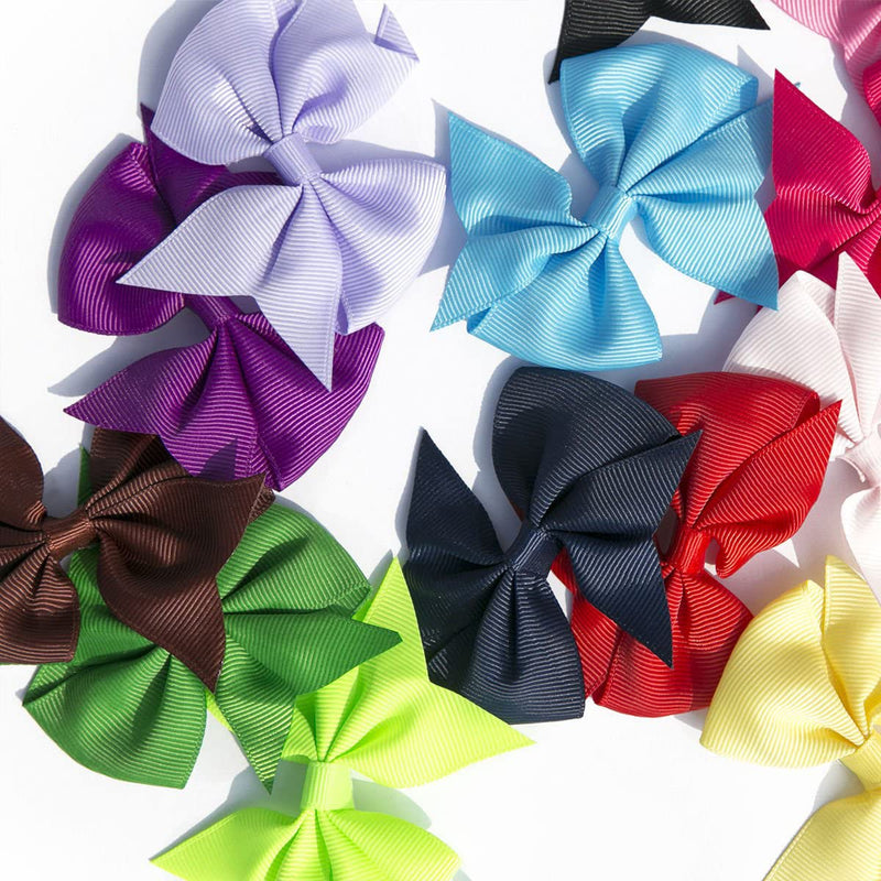 [Australia] - JOYOYO 20 Pcs Hair Clips for Girls Hair Bows for Gilrs Pinwheel Bows Grosgrain Ribbon Bows with Small Crocodile Clips, 3.5 Inch Medium Size Hair Bows for Toddlers, Girls 