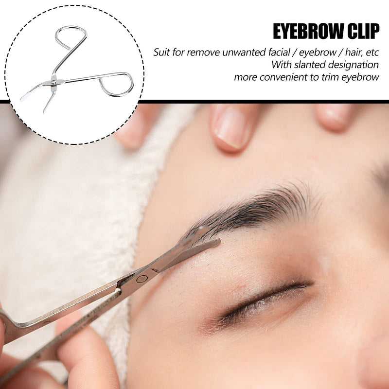 [Australia] - FOMIYES Eyebrow Tweezers Scissors Stainless Steel Scissors Professional Shaped Eyebrow Tweezers Clip with Easy Scissor Handle for Hair and Eyebrows Personal Care (Silver) 1Pc 