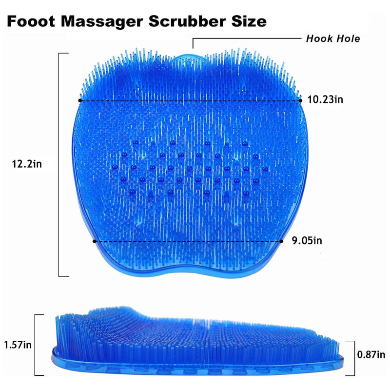 [Australia] - Newthinking Larger Shower Foot Scrubber, Foot Massager Cleaner Brush with Non-Slip Suction Cups, for Foot Care, Foot Circulation & Reduces Foot Pain (Blue XL) Blue Xl 