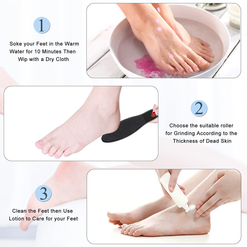 [Australia] - Electric Callus Remover for Feet, Rechargeable Pedicure Tools Foot Care Feet File, 13 in 1 Callous Remover Kit for Remove Cracked Heels and Dead Skin, with 3 Roller Heads 2 Speed, Battery Display Black 