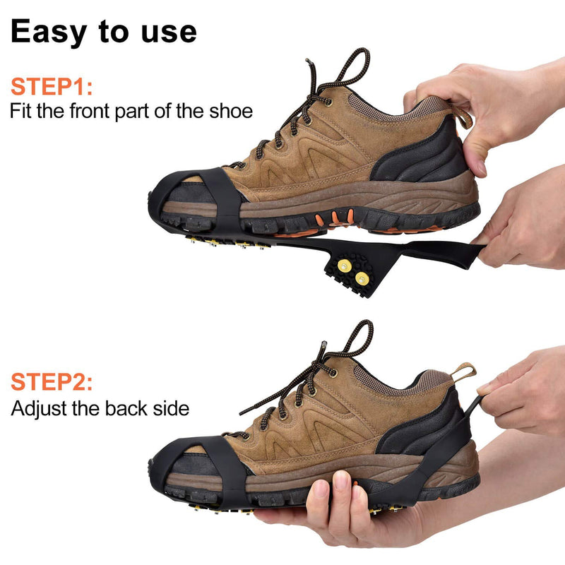 [Australia] - Aliglow Ice Snow Grips Over Shoe/Boot Traction Cleat Spikes Anti Slip Footwear 0 Size:M 