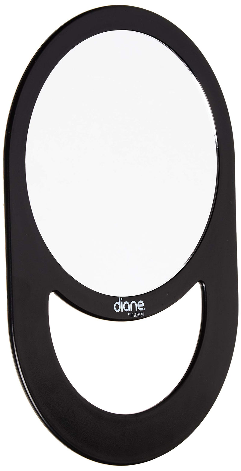 [Australia] - Diane Handle Mirror – Handheld Vanity Mirror with Circle Handle for Hanging – Medium Size (11” x 7.5”) for Travel, Bathroom, Desk, Makeup, Beauty, Grooming, Shaving, D1021 1-Sided Circle Handle Black 