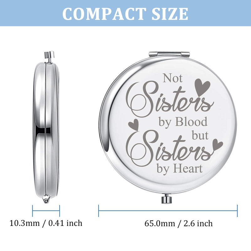 [Australia] - 4 Pieces Compact Mirror Best Friend Present for Women, Makeup Mirror Long Distance Friendship Present for Women Christmas Birthday Presents for Friends Female, Her, Soul Sister, Besties, BFF 