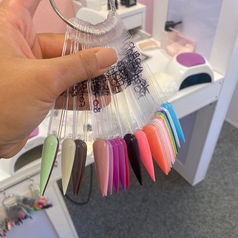 [Australia] - 160 Pieces Nail Swatch Sticks Display Sticks Stiletto Nail Polish Color Sample Sticks Clear Tester Sticks with Metal Ring 160 Pieces 