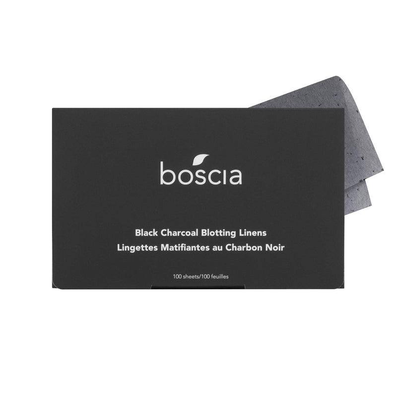 [Australia] - boscia Black Charcoal Blotting Linens - Vegan, Cruelty-Free, Natural and Clean Skincare | Facial Blotting Paper for Absorbing Excess Oil, 100 ct 