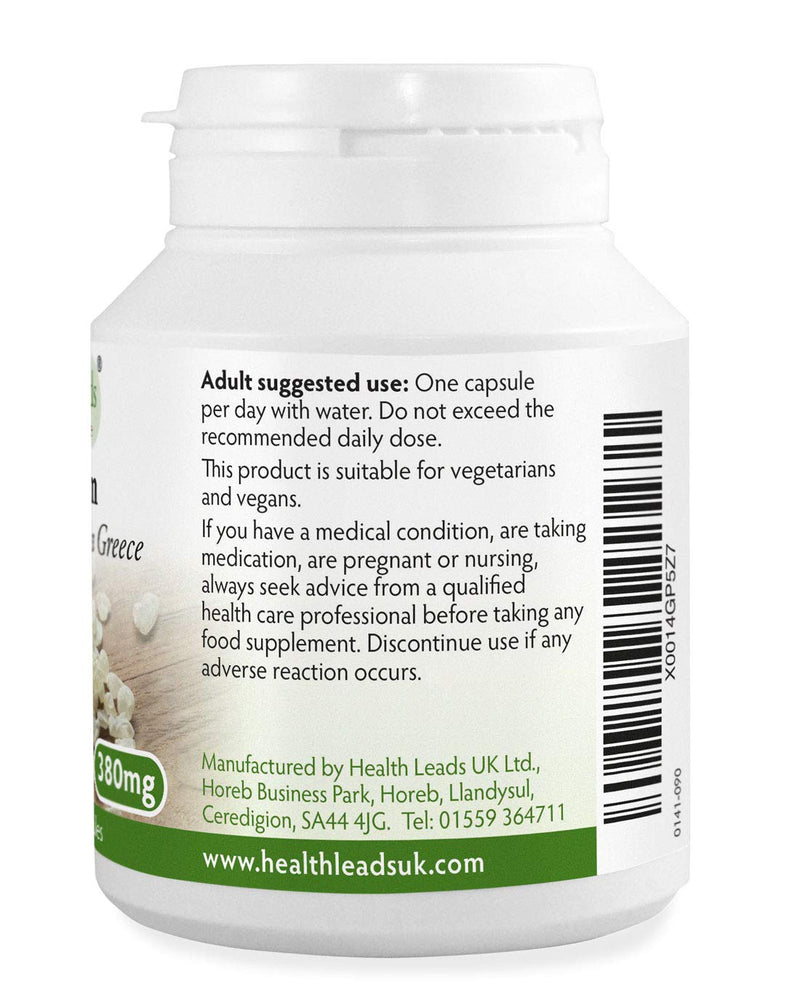 [Australia] - Natural Greek Chios (Xios) Mastic Gum 380mg x 90 Capsules, 100% Authentc Mastiha from Greece, Vegan, Magnesium Stearate Free & No Nasties, Manufactured in Wales 