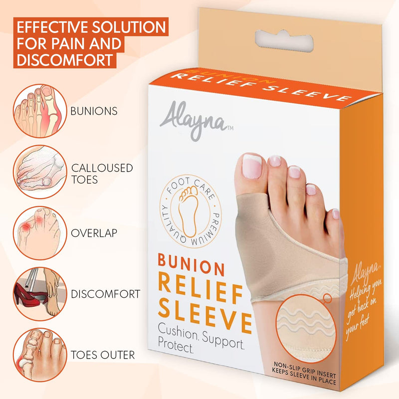 [Australia] - Bunion Corrector for Women & Men - Bunion Pads Relief Orthopedic Sock Cushion Sleeve Splint Gel Protector Support Brace w/ Non-Slip Grip - Bunion Remover Toe Guard - Fix Hallux Valgus Med. 2 Pcs 