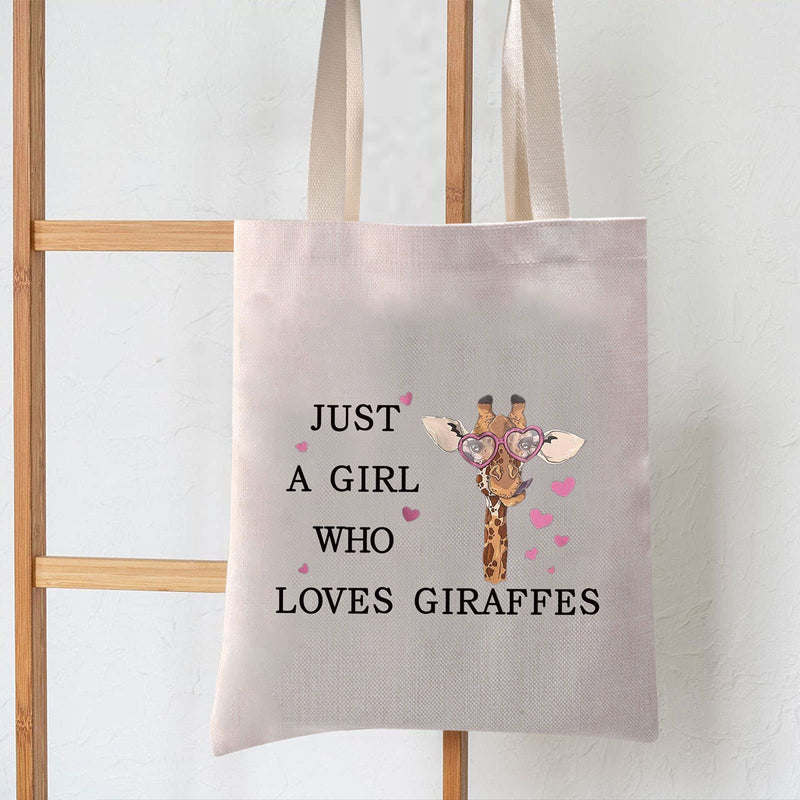 [Australia] - LEVLO Funny Giraffe Cosmetic Bag Animal Lover Gift Just A Girl Who Loves Giraffes Makeup Zipper Pouch Bag Giraffe Lover Gift For Women Girls, Who Loves Giraffes Tote, 