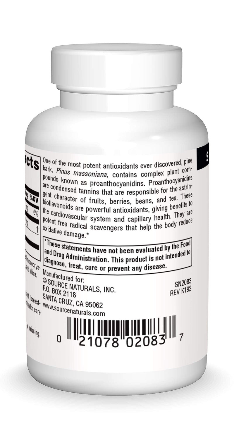 [Australia] - Source Naturals Pine Bark Extract 150mg - 60 Tablets 60 Count (Pack of 1) 
