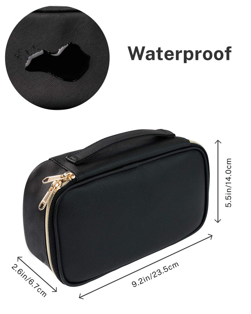[Australia] - Small cosmetic bag,Portable Cute Travel Makeup Bag for Women and girls Makeup Brush Organizer cosmetics Pouch Bags-Black Small (Pack of 1) Black 