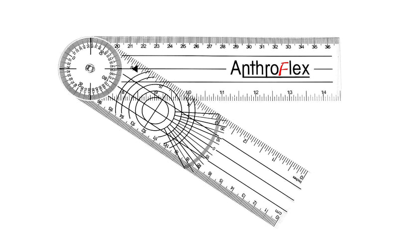 [Australia] - AnthroFlex Goniometer Set of 4: 12", 8", Finger, Spinal - to Measure Range of Motion of Joints for Physical Therapy and Occupational Therapy - cm and Inches, Made of Durable Plastic 